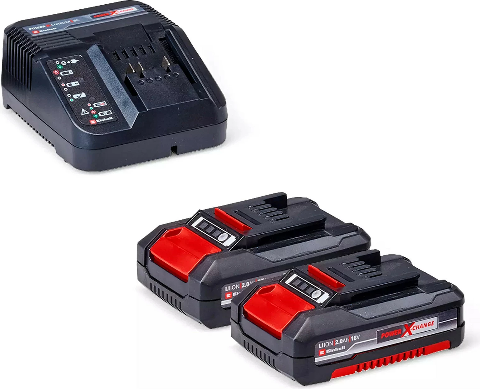 Bormashinë me bateri Einhell TP-CD 18/70 Li-i BL, 18V, 2x2Ah, 70Nm, e zezë/kuqe