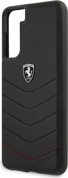 Mbështjellës Ferrari Off Track Quilted për Samsung Galaxy S21, i fortë, lëkurë natyrale, i zi