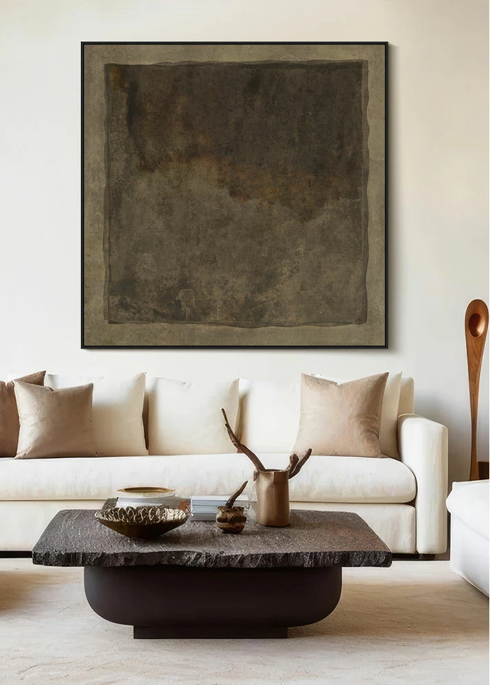 Pikturë dekorative AFENGIA me kornizë, kanavacë, kafe, dru, e zezë, 80x80x4cm