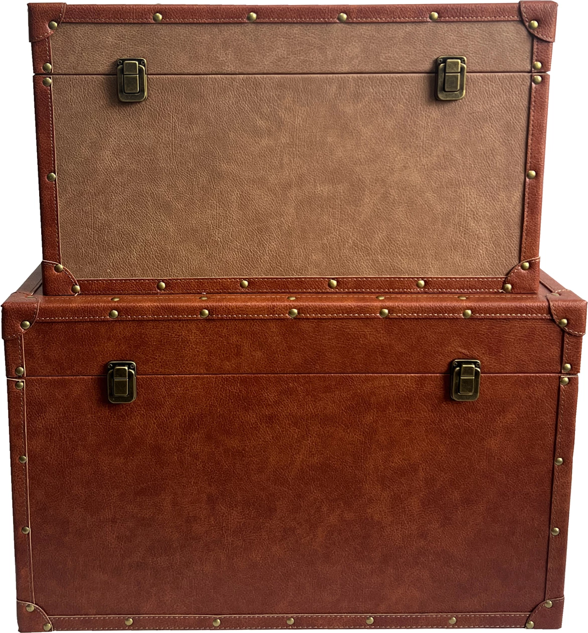 Set dy arkash për ruajtje, ngjyrë kognak, PURO, 64x40x40