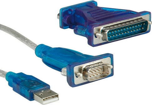 Kabllo konverter USB-Serial VALUE, 1.8 m, gri/transparent