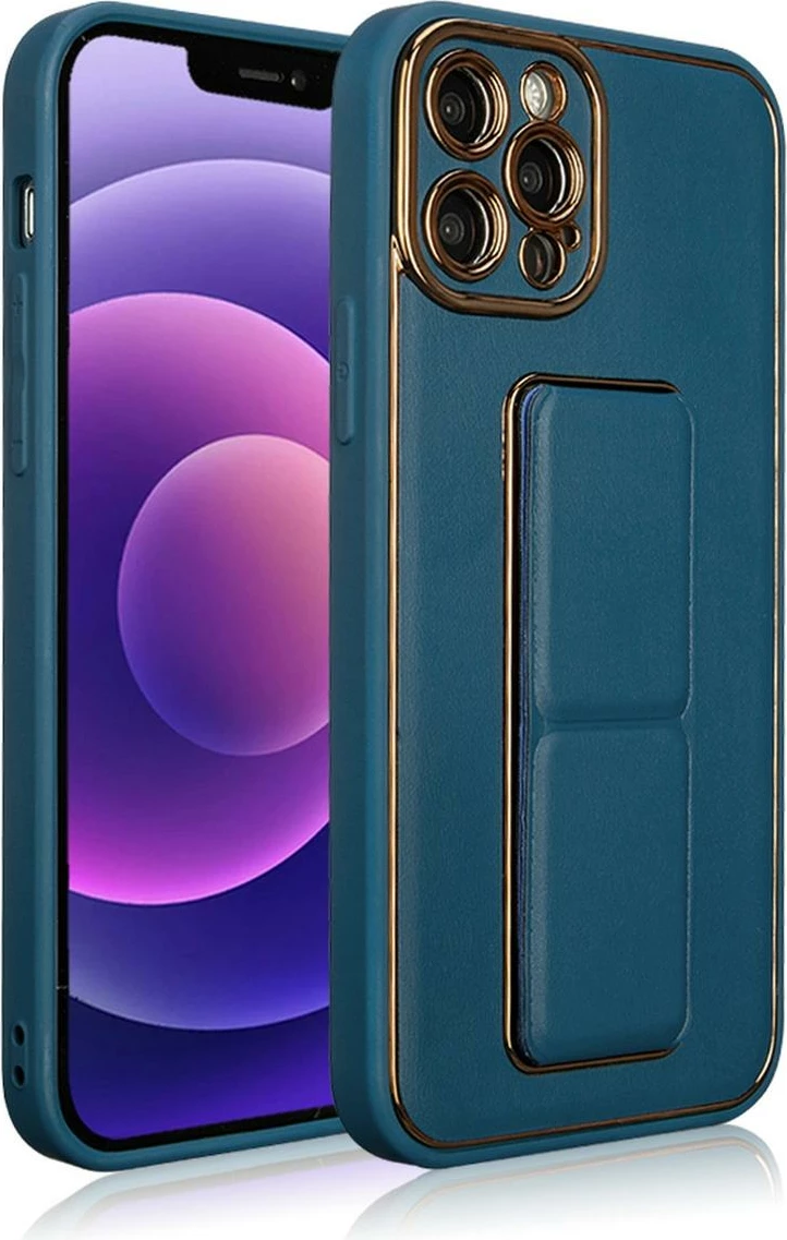 Mbështjellës Hurtel New Kickstand Case për iPhone 13 Pro Max, me stand, kaltër