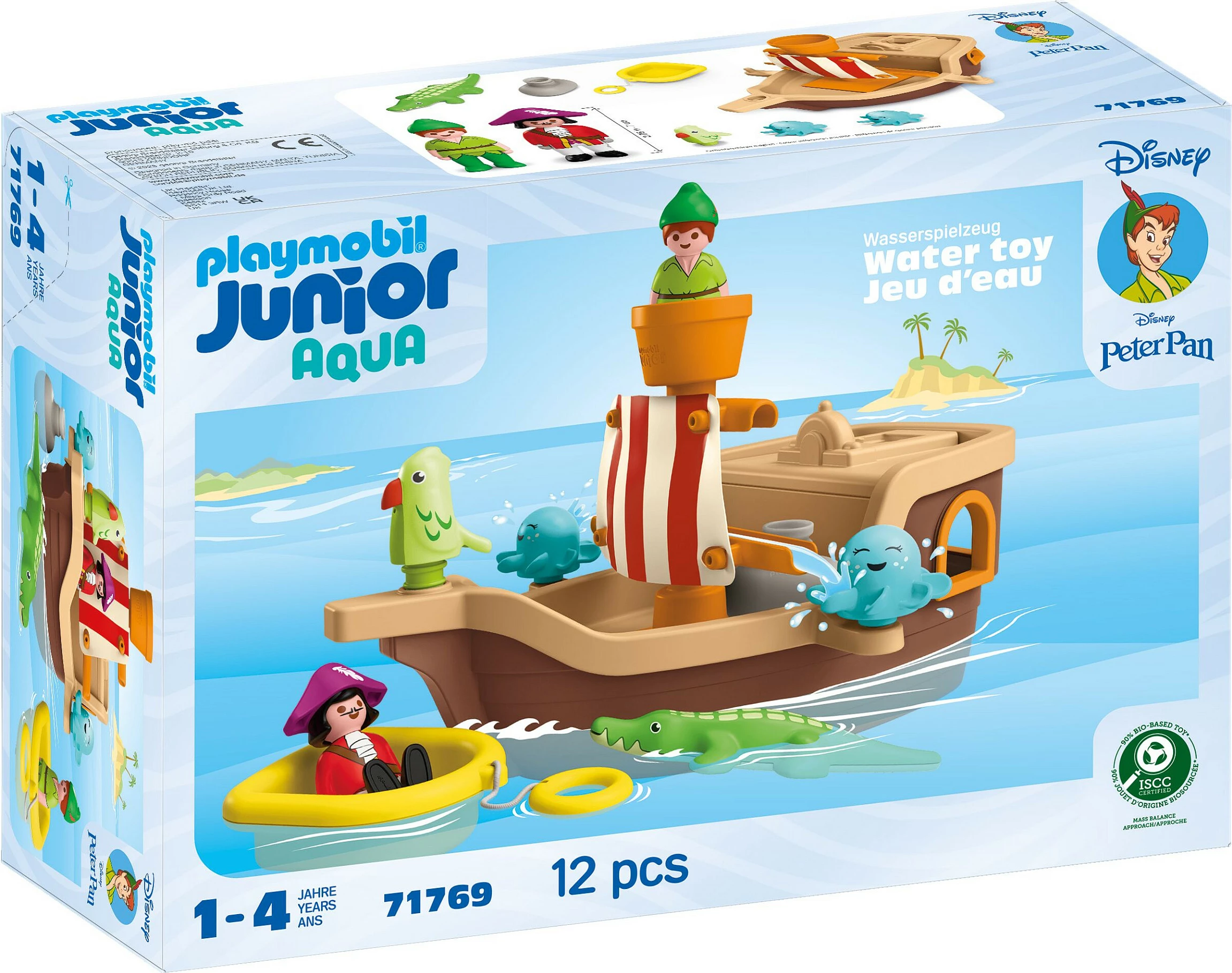Set lodër Playmobil Junior & Disney 71769, Anije Pirate Peter Pan Aqua, shumëngjyrëshe