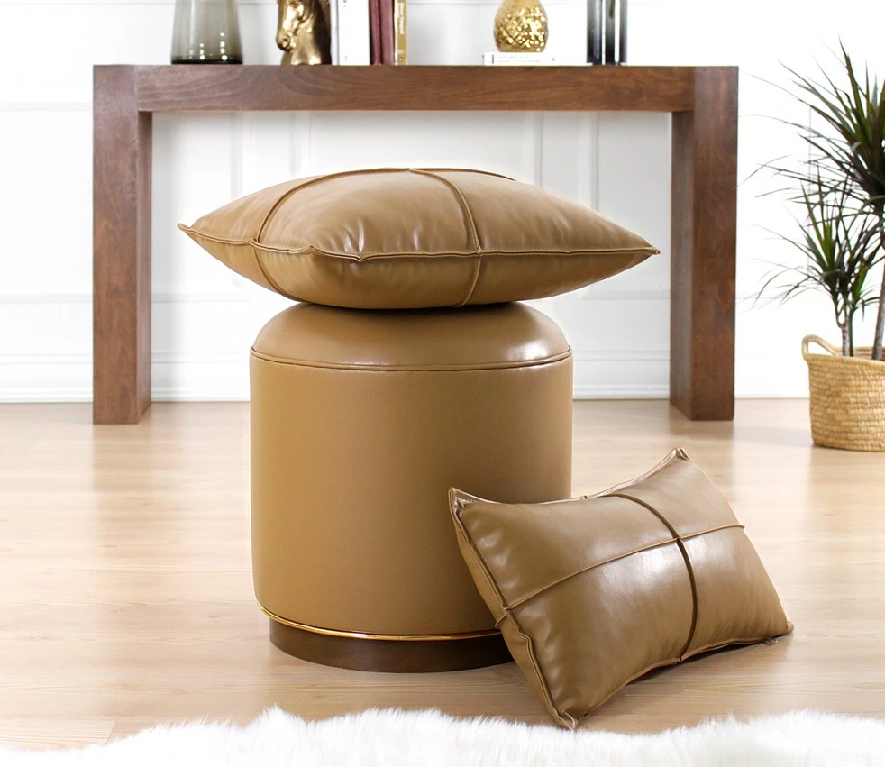 Puf Atelier del Sofa, Milotte, ngjyrë kafe, lëkurë artificiale