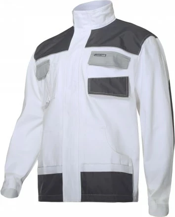 Xhaketë pune LAHTI PRO L4041360 100% pambuk, 7 xhepa, 3XL (60), bardhë/kaltër e çelët