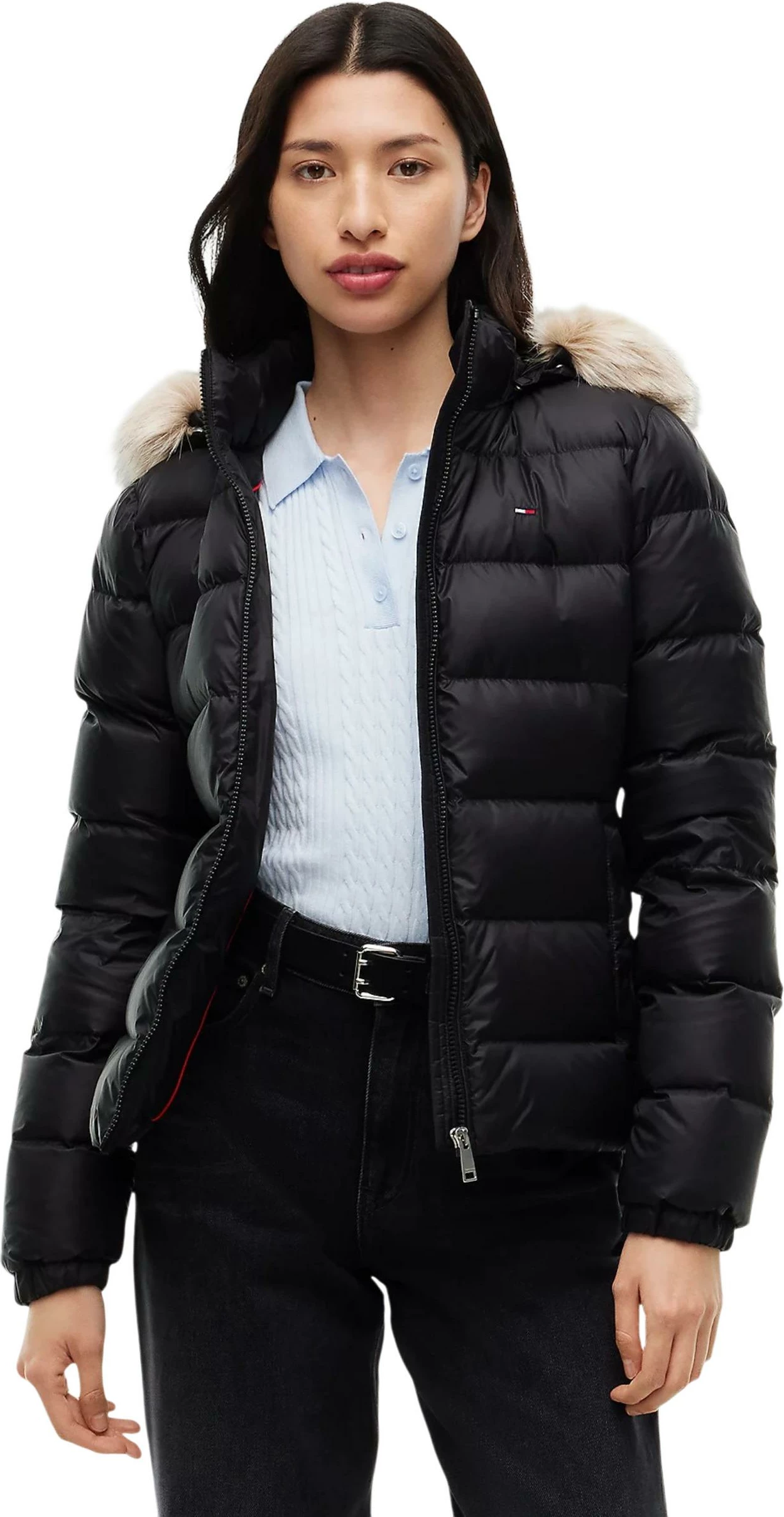 Jakne puffer për femra Tommy Hilfiger Jeans TJW BASIC DW0DW18312, e zezë