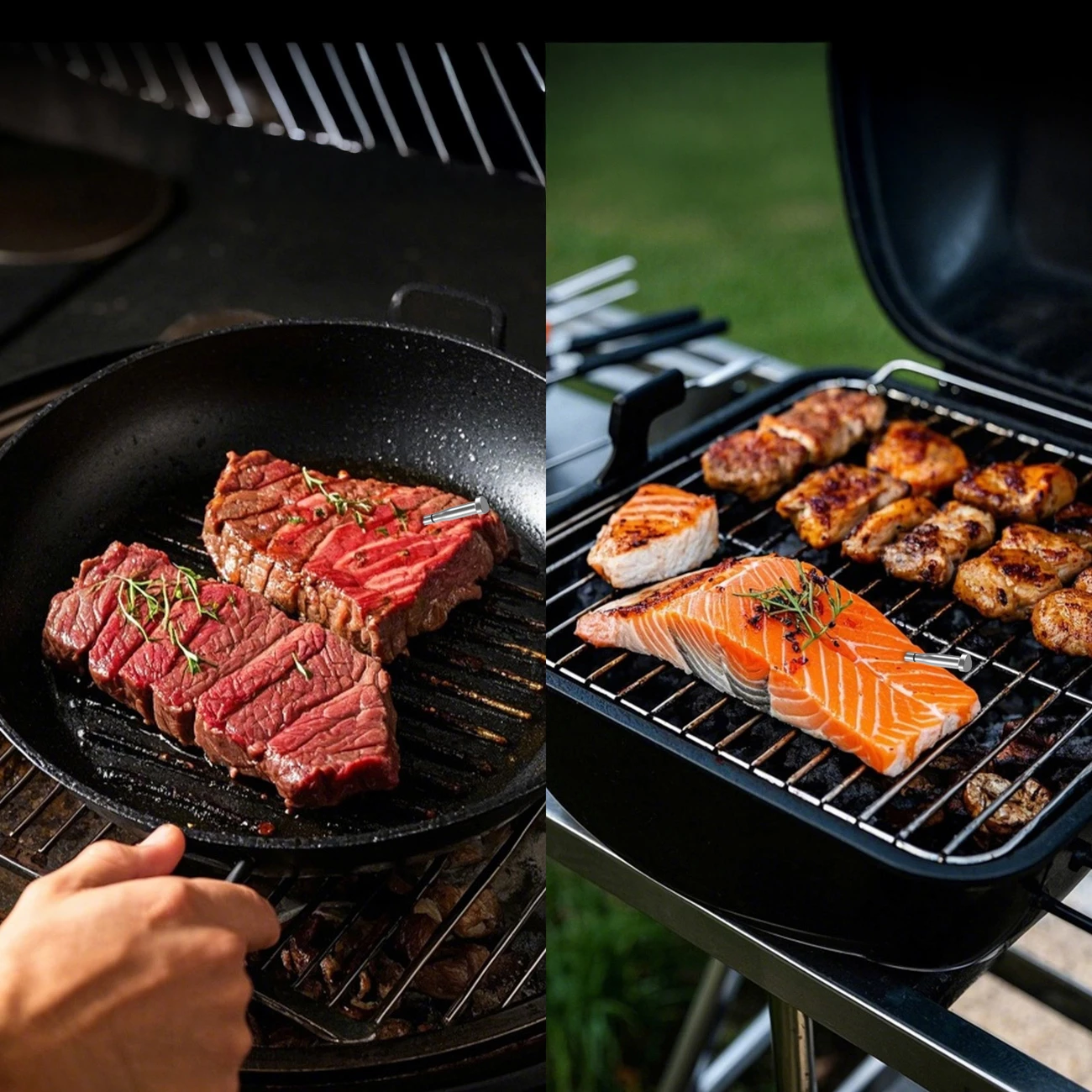 Termometër kuzhine me Bluetooth, Meatmeet S Pro, sondë pa kabllo çelik inox IP69, saktësi ±0.1°C, rreze 120 m, gri