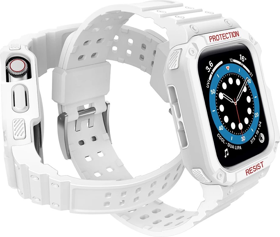 Rrip me mbështjellës Hurtel për Apple Watch 9/8/7/6/5/4/3/2/SE/SE2, 41/40/38mm, i bardhë