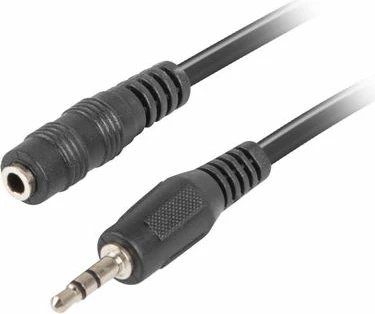 Kabllo audio Lanberg CA-MJFJ-10CC-0050-BK 3.5mm Jack mashkull-nënë 5 m, e zezë