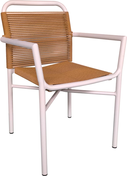 Set tavoline me dy karrige për terasë, Kliton Clutch, alumin, ngjyrë e bardhë-natyrale, 80x80x74cm