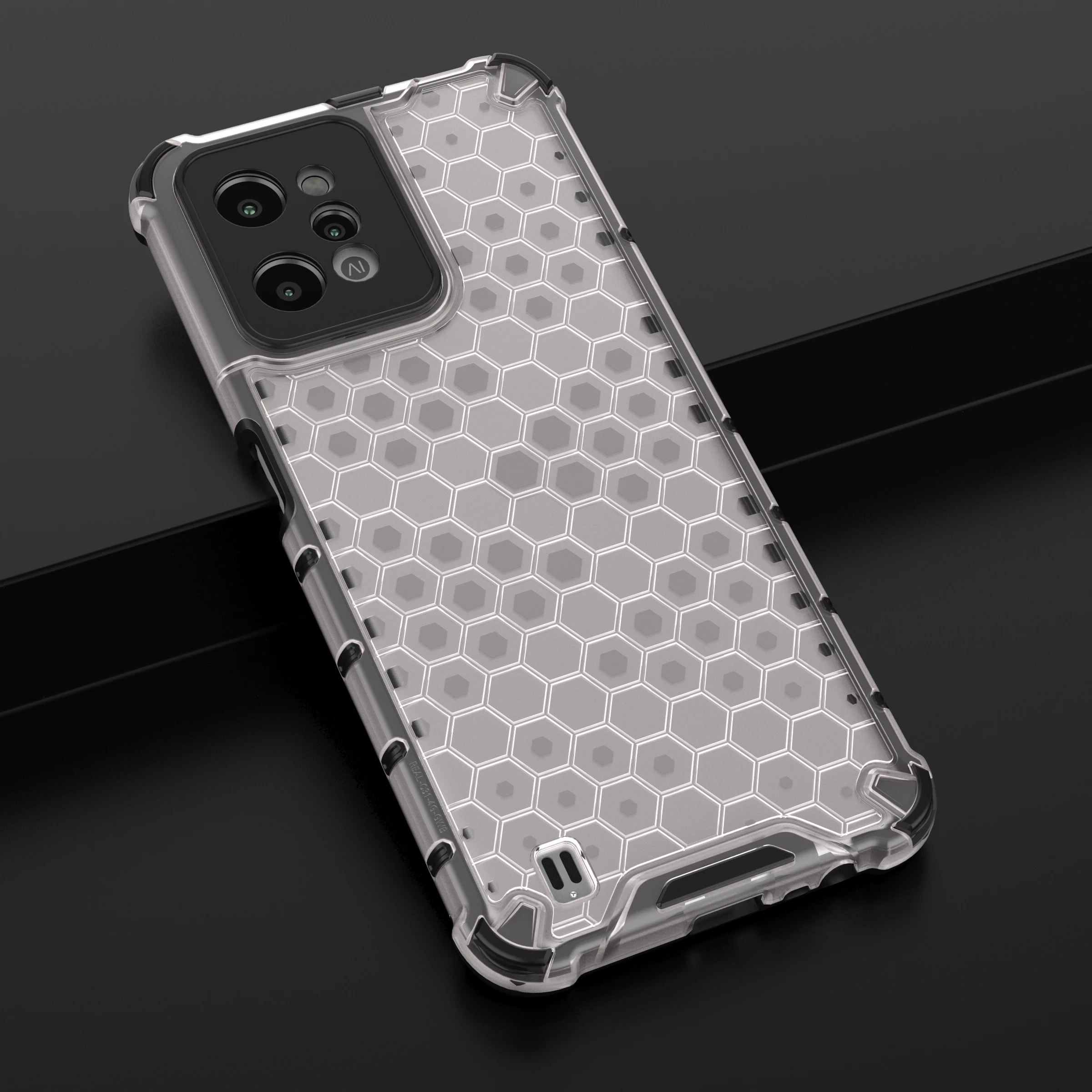 Mbështjellës Hurtel Honeycomb për Realme C31, Transparent
