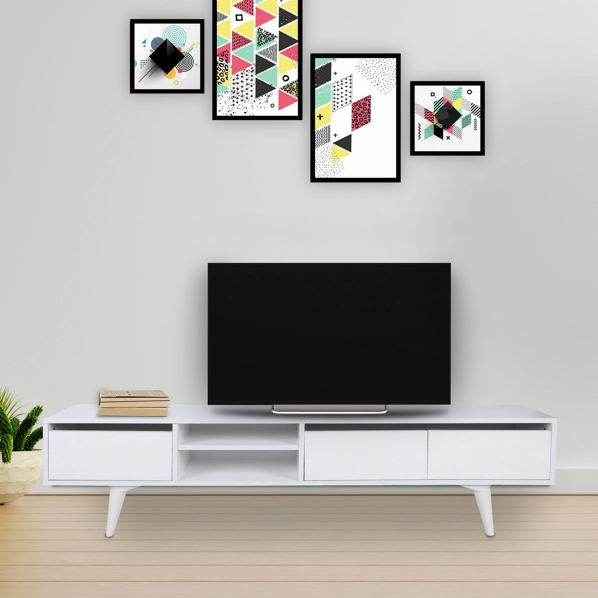 Komodë TV Skye Decor, Graz, e bardhë