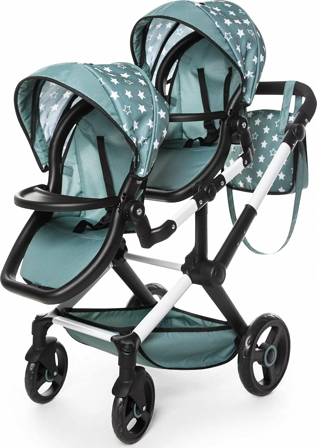 Karrocë kukullash dyshe Teka Xeo Twin 606820, për kukulla deri 46 cm, blu