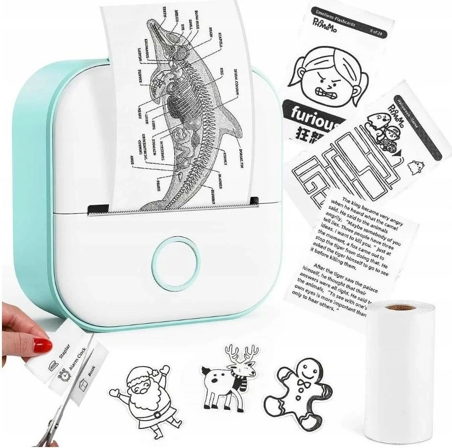 Printer portabël Phomemo T02, bardhë-gjelbër