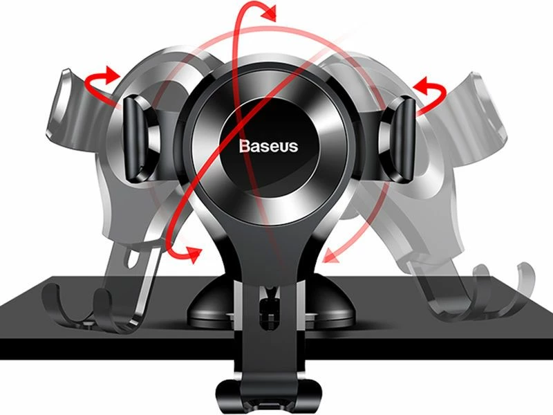 Mbajtës celulari për veturë Baseus Gravity Osculum Kiss SUYL-XP0S, 4.0-6.7 inç, montim xham/panel, rrotullim 360°, argjendtë