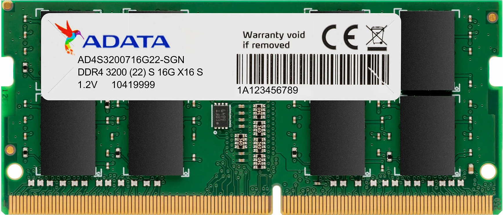 RAM Memorje ADATA Premier 8GB DDR4 3200MHz SO-DIMM 260-pin për Laptop, e gjelbër