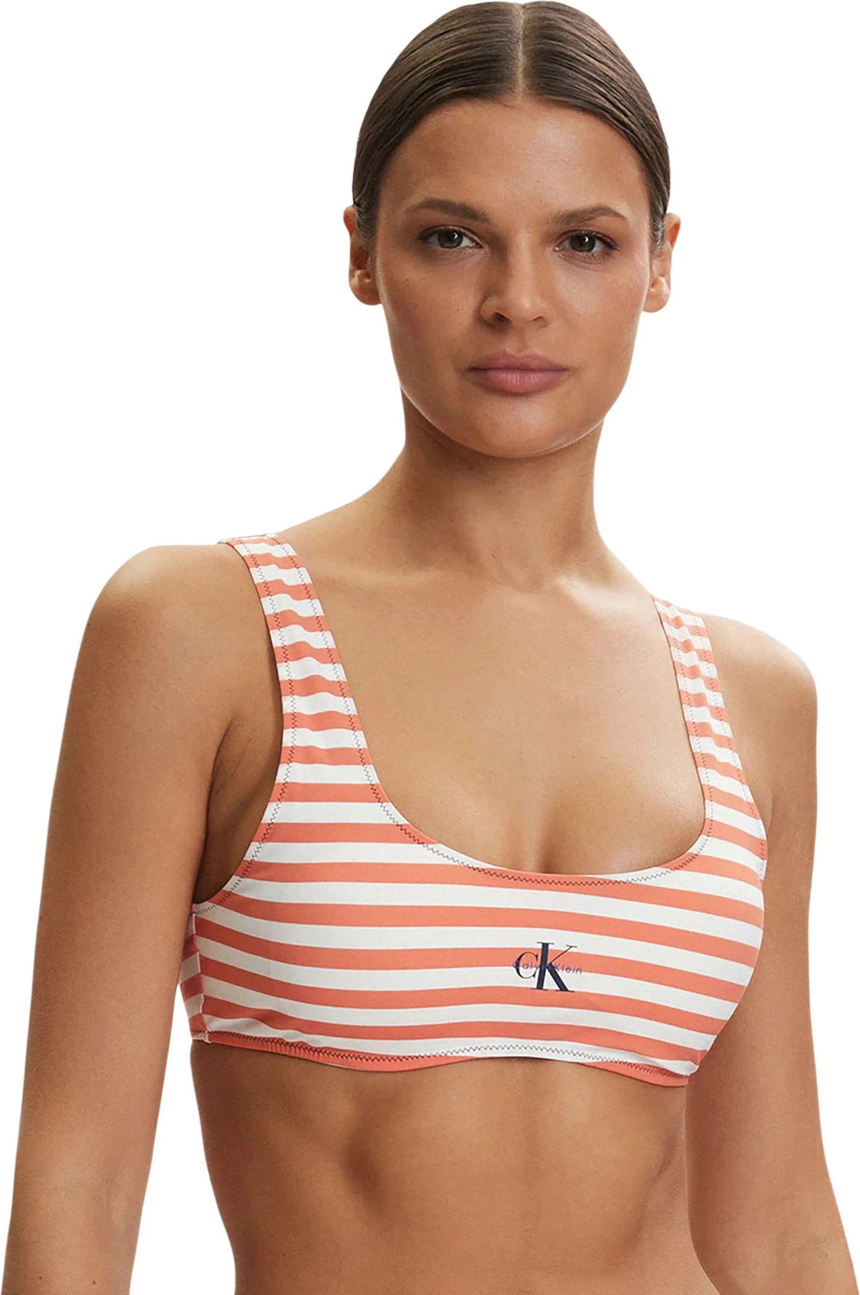 Bikine bralette Calvin Klein Jeans LV00Q61100, për femra, portokalli