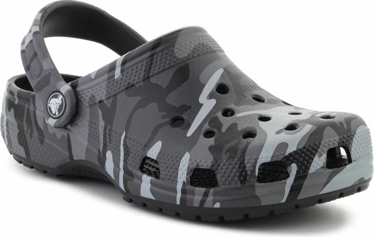 Kroksa për fëmijë Crocs Classic Camouflage Clog K 211879-0DD, të zeza/gri