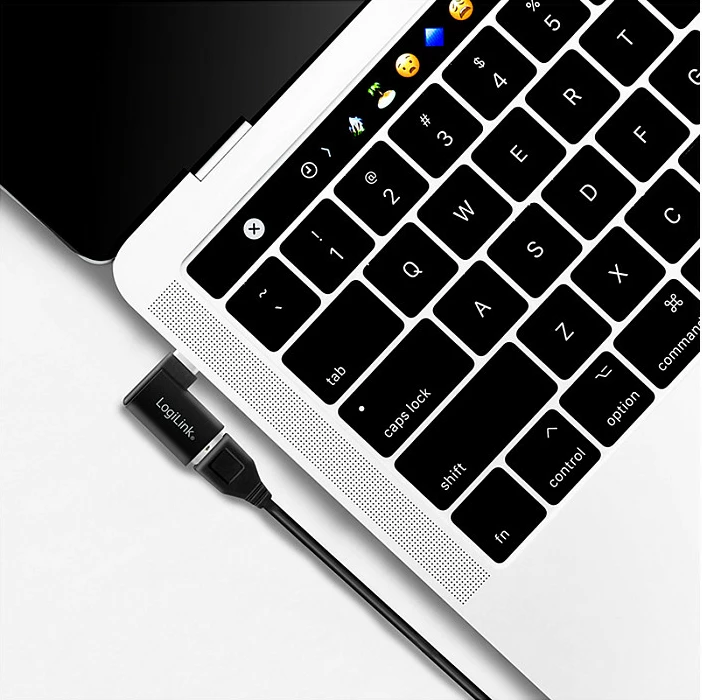 Adapter USB-C në USB-A LogiLink, USB 3.2 Gen1, kënd 90°, i zi