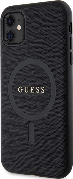 Mbështjellës Guess GUHMN61PSAHMCK për iPhone 11/XR, Saffiano MagSafe, i zi