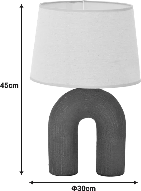 Llambë tavoline Archo, qeramike, ngjyrë gri antike-bezhë, D30x45cm