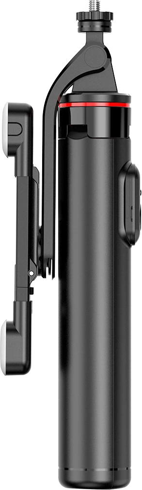 Selfie stick Hurtel WC13YDS tripod teleskopik 1.3m me dy llampa dhe mbajtëse telefoni, zi