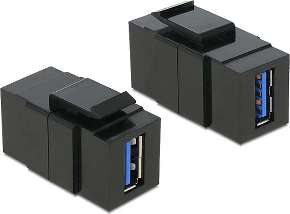 Adapter Keystone Delock 86369, USB 3.0 A femër-femër, i zi