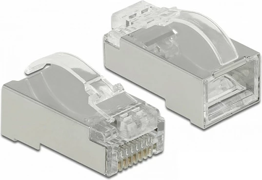 Konektor RJ-45 DeLOCK 86474, Cat6, U/FTP, 20 copë, transparent