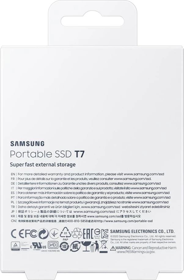 SSD i jashtëm Samsung T7, 1 TB, USB Type-C, Kaltër