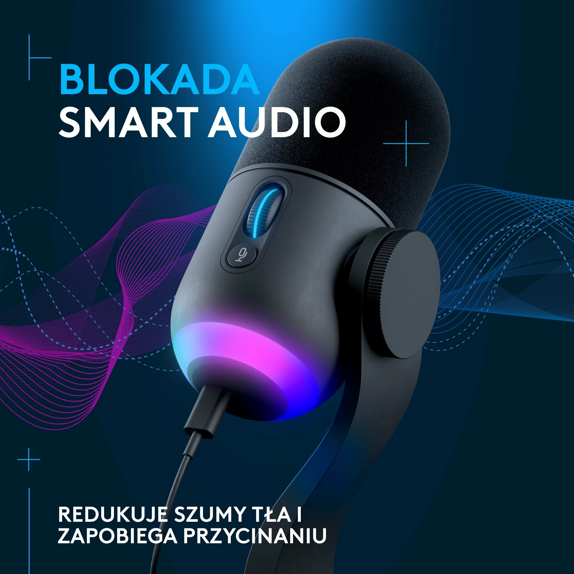 Mikrofon Logitech G Yeti GX 988-000569 USB/USB-C dinamik superkardioid me RGB LIGHTSYNC, i zi