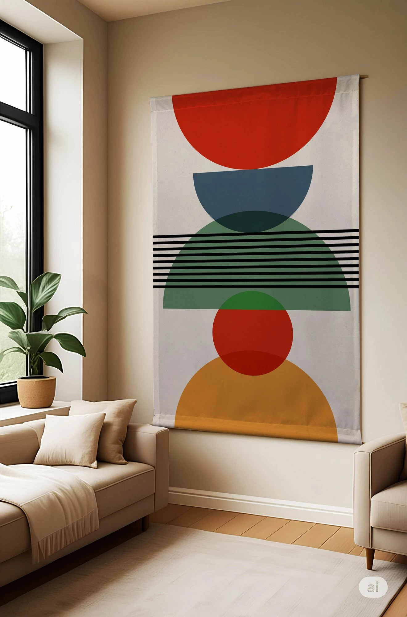 Pikturë dekorative poliestër Wallity, Polybaby 7, shumëngjyrëshe, 100x140cm