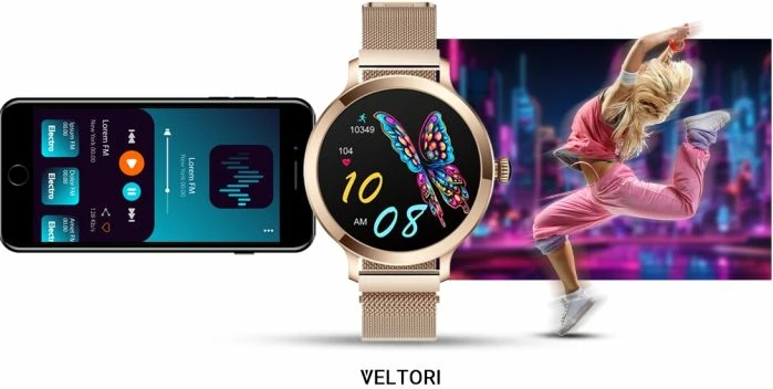 Smartwatch për femra VELTORI, rozë