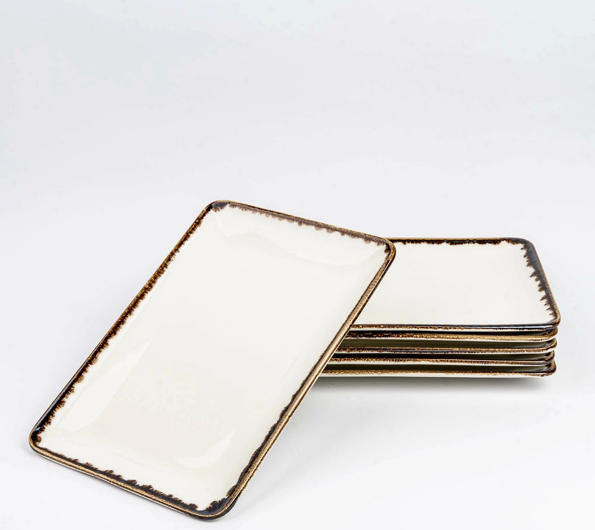 Pjatë drejtkëndore Fine Dine Vanilla 300x150 mm, porcelan i vitrikuar, set 6 copë, krem