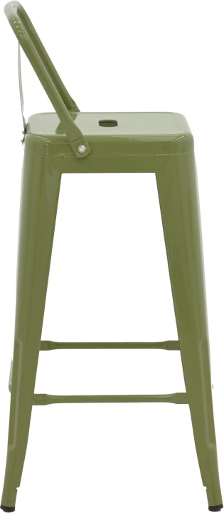 Karrige për bar me mbështetëse Utopia, metal, ngjyrë ulliri e errët, 42x42x97cm