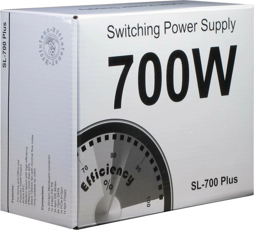 Furnizues energjie Inter-Tech SL-700 Plus, 700W, ATX 2.4, jo-modular, argjendtë