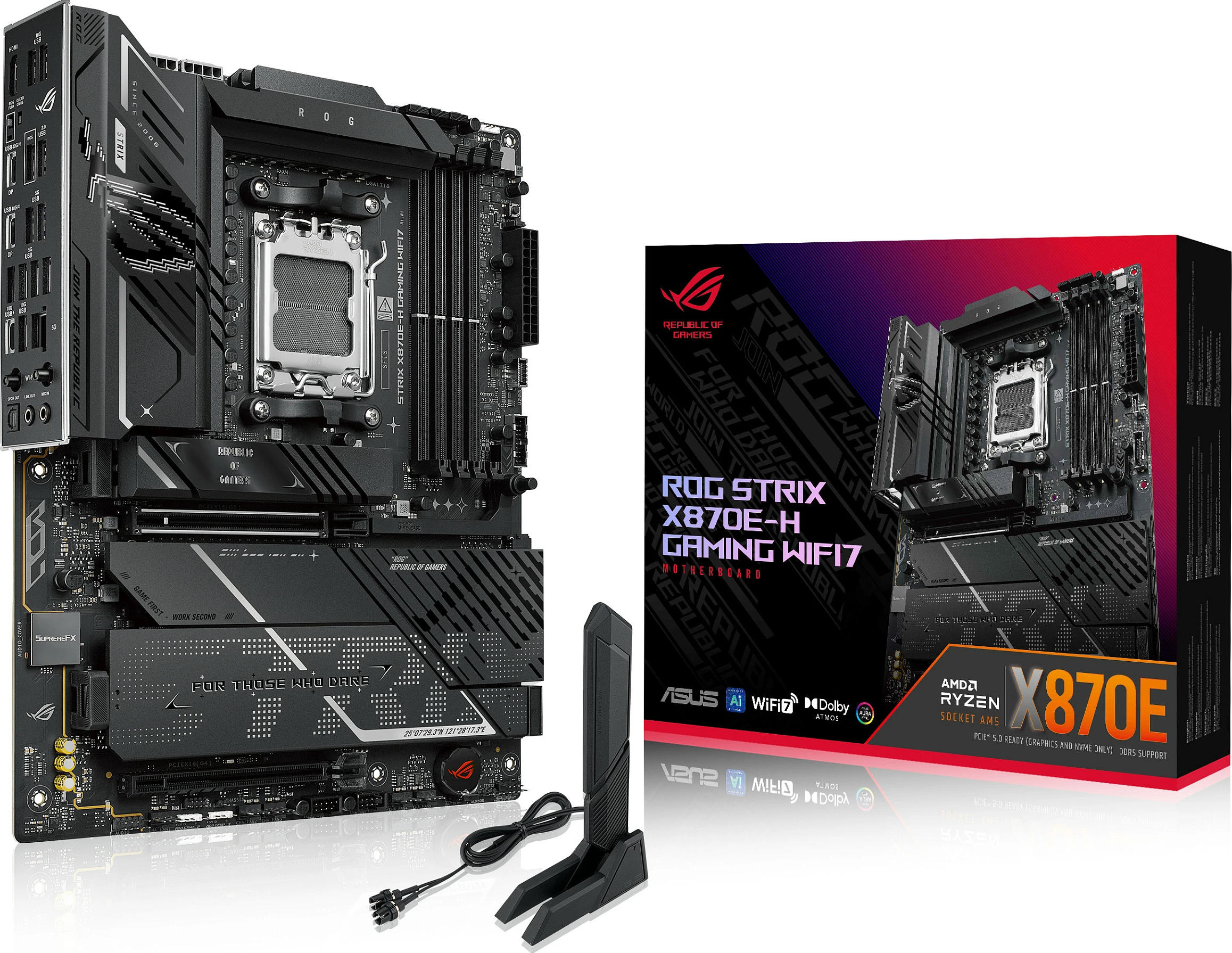 Pllakë amë ASUS ROG STRIX X870E-H GAMING WIFI7, Socket AM5, ATX, DDR5 deri 256GB, e zezë