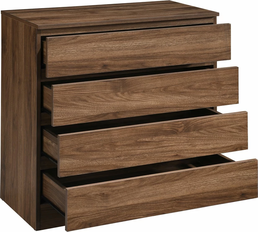 Komodë me 4 sirtarë, ngjyrë arre, 76x40x81 cm