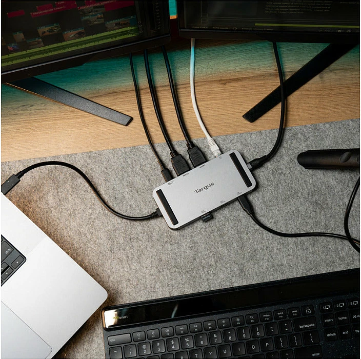 Mini dock Targus USB4 Dual 4K HDMI, 20Gbps, PD 140W, i argjendtë
