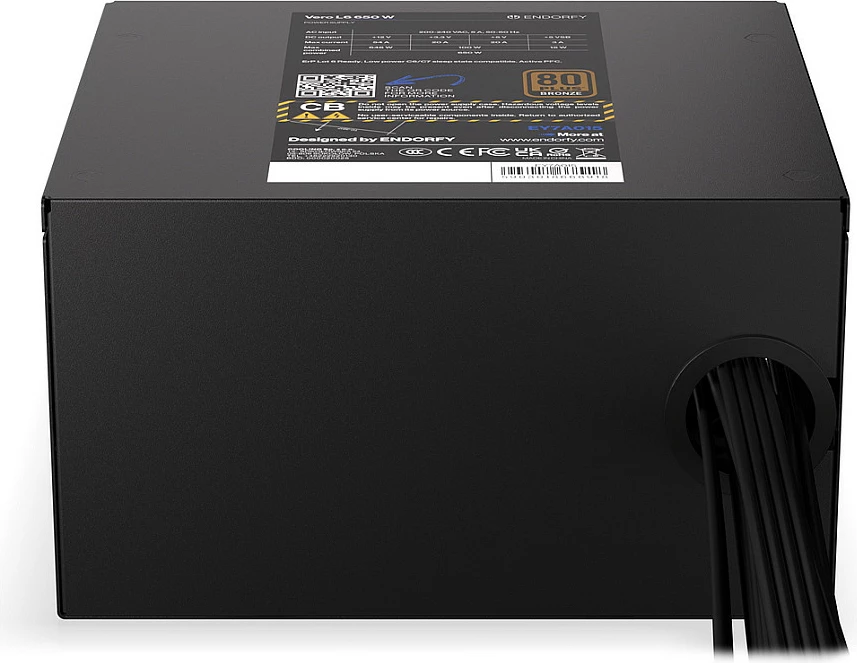 Furnizues rryme Endorfy Vero L6 650W, 80 PLUS Bronze, ATX 3.1, jo-modular, i zi