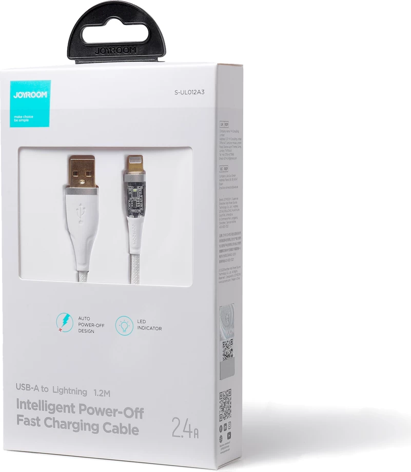 Kabllo Joyroom Star-Cloud Series A3 USB-A në Lightning, 1.2m, 2.4A, e bardhë