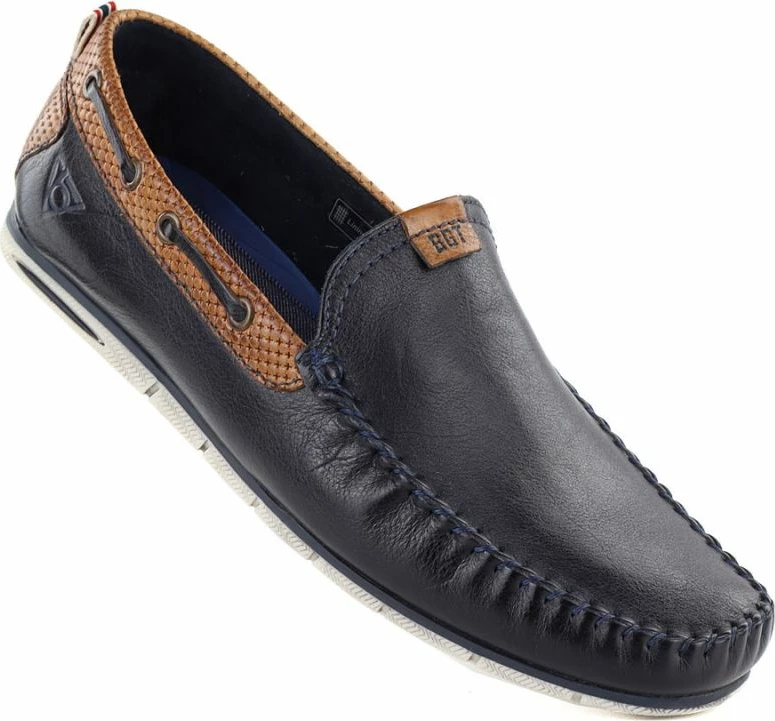 Këpucë lëkure për meshkuj Bugatti 321-A2X65-1000-4100, të kaltërta