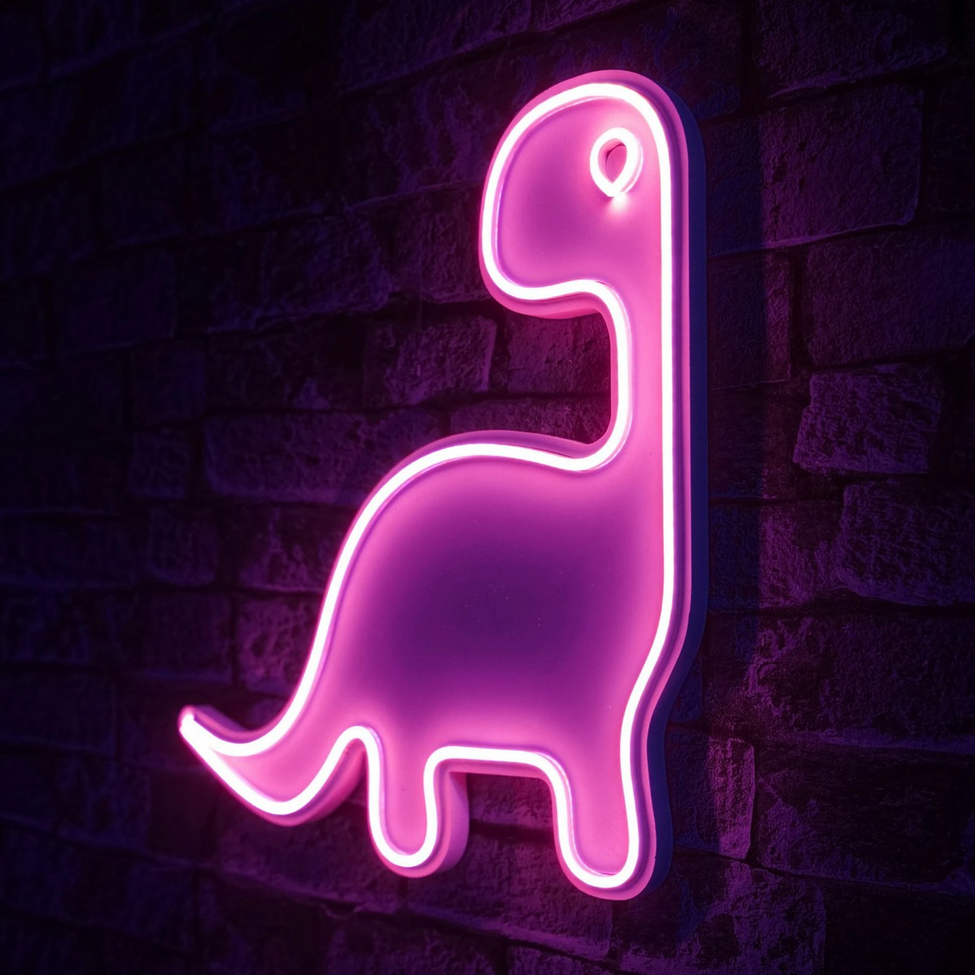 Dritë dekorative murale LED, plastikë, Dino dinozauri, ngjyrë rozë