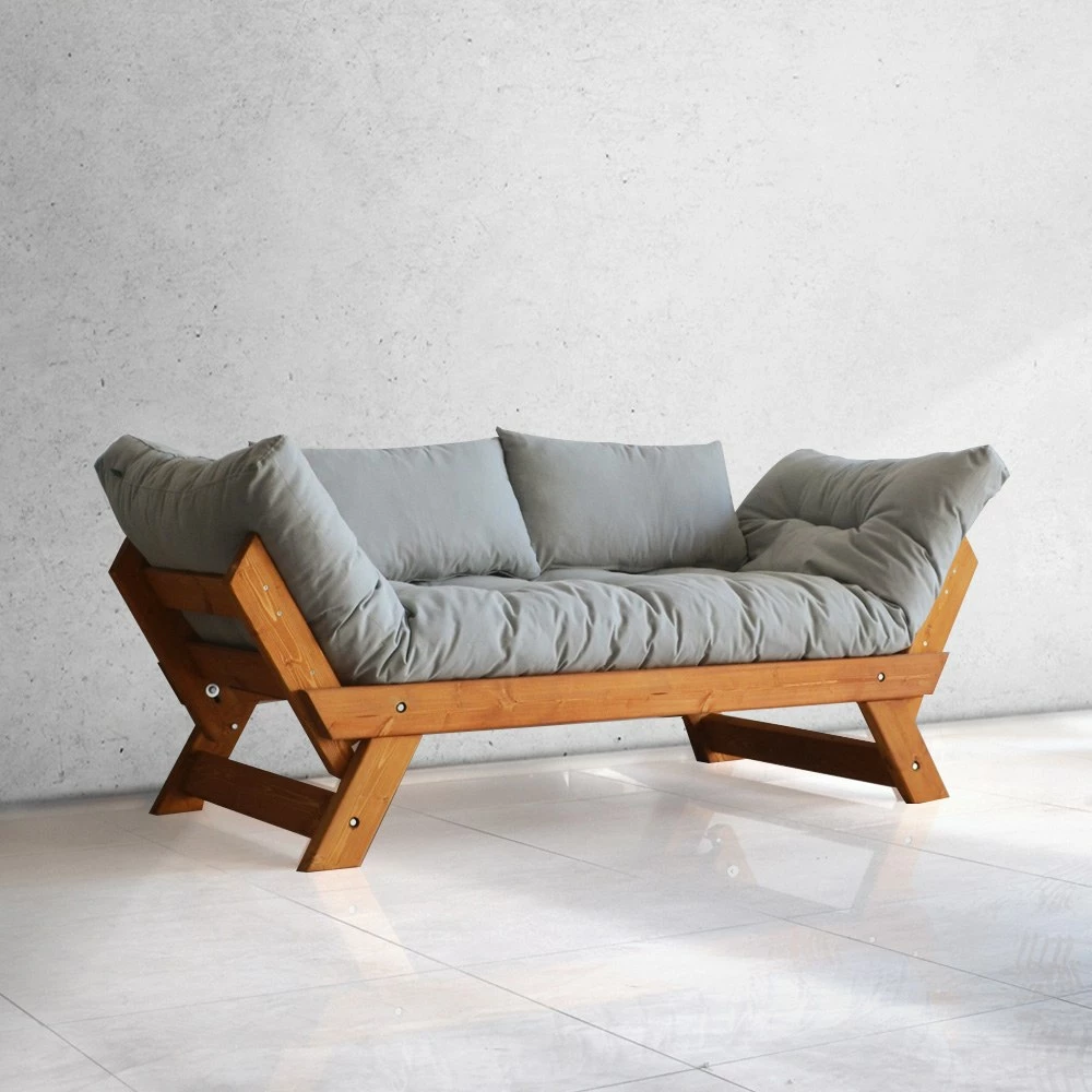 Divan kopshti dy vende, ngjyrë teak-gri, Skye Decor, CPT8101-210