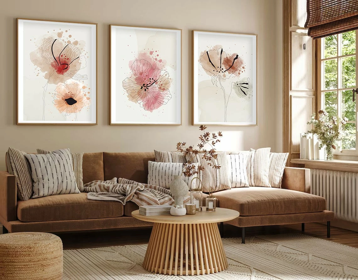 Pikturë dekorative me kornizë MDF (3 copë), Wallity, Huhu205, 20x30cm