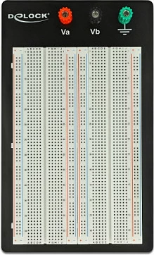 Breadboard eksperimental DeLOCK 1260/400 kontakte, me bazë, bardhë/zi