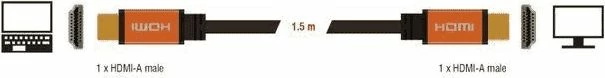 Kabllo HDMI Delock 85728 1.5m, portokalli