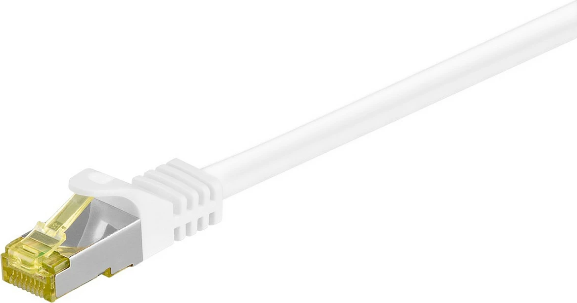 Kabllo rrjeti Goobay RJ45 Cat7/Cat6A, 2 m, S/FTP, 10 Gbit/s, PoE+, e bardhë