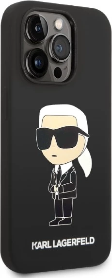 Mbështjellës Karl Lagerfeld KLHMP14XSNIKBCK për iPhone 14 Pro Max 6.7", silikon, MagSafe, zi