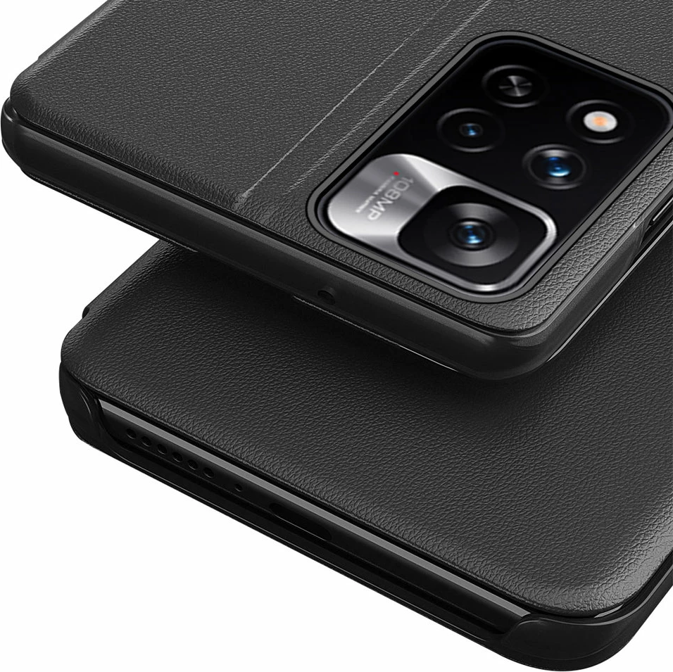Mbështjellës Hurtel Eco Leather View Case për Xiaomi Redmi Note 11 Pro+ 5G / 11 Pro 5G / Mi 11i HyperCharge / Poco X4 NFC 5G, kaltër