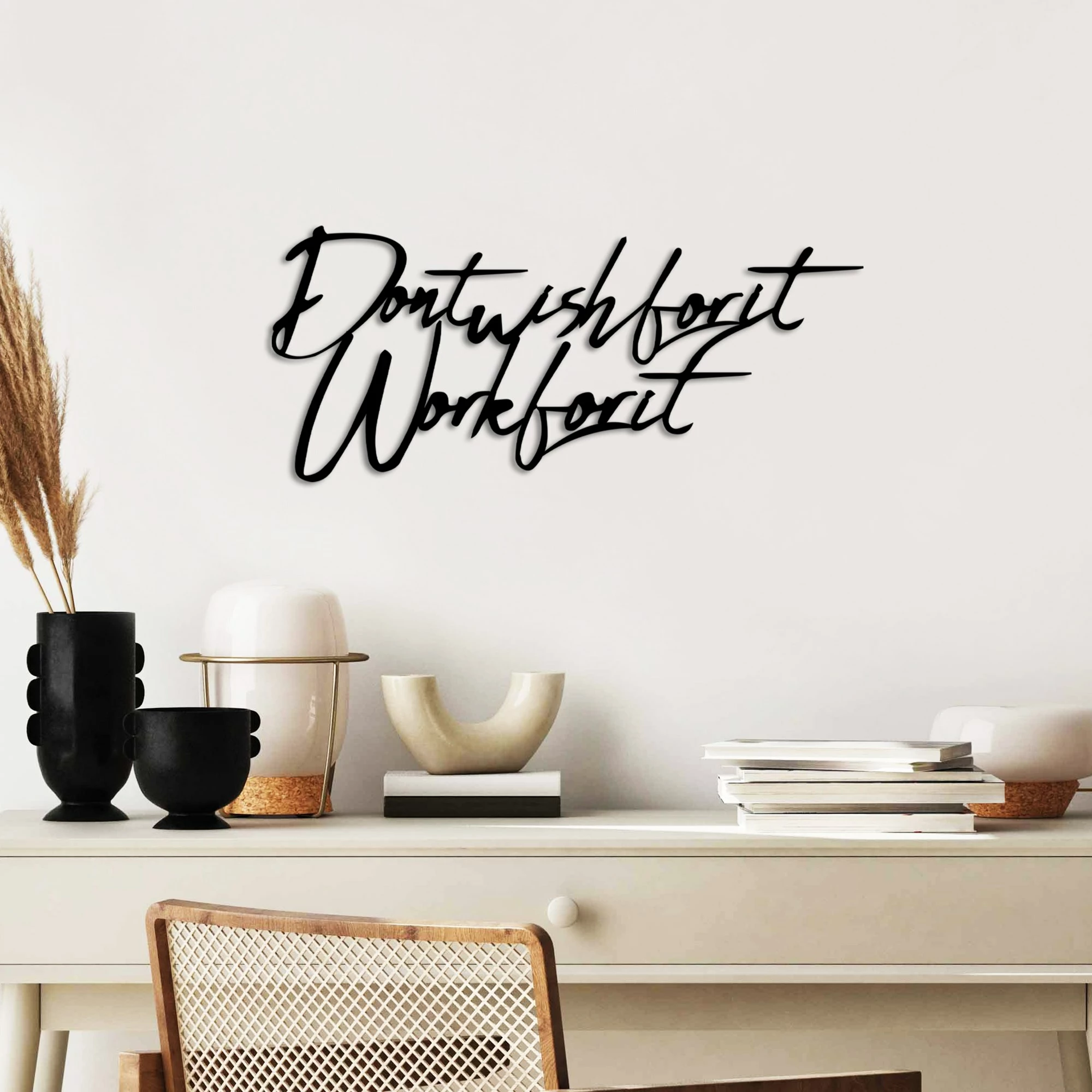 Aksesor dekorativ metalik për mur, Wallity, Wish Work